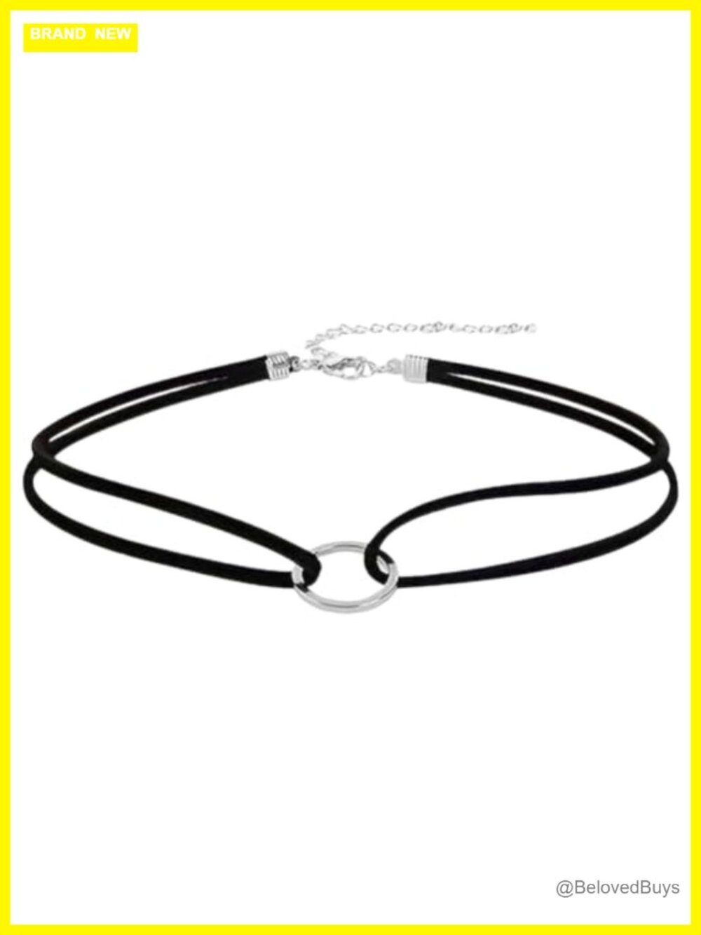 Faux Suede Layered Collar Choker Necklace with Extender Gothic Circle Pendant